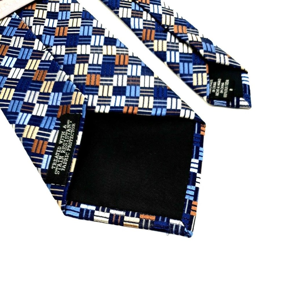 Geoffrey Beene 100% Silk Men Ties Business Shirt Work Suit Accessory Office Blue - Picture 4 of 5